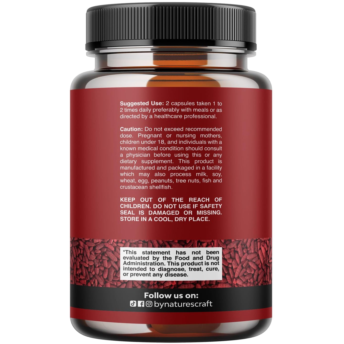 Red Yeast Rice with CoQ10 Supplement - Advanced Healthy Heart & Healthy Cholesterol Levels Formula for Men & Women - Extra Strength Capsule with Red Yeast Rice 1200 mg Capsules with CoQ10 - 120 Count