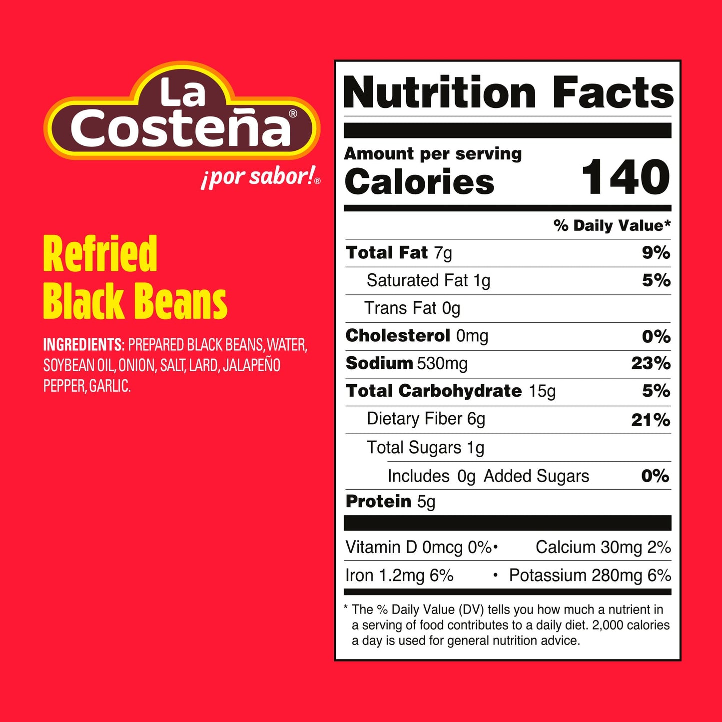 La Costeña Refried Black Beans - Ready-to-Eat Canned Refried Beans for Mexican Food, Mexican Rice, Nacho Bean Dip, Bean Burrito, Burger, Carne Asada, Fajita & Taco Seasoning - 20.5oz, 12 Pack Cans