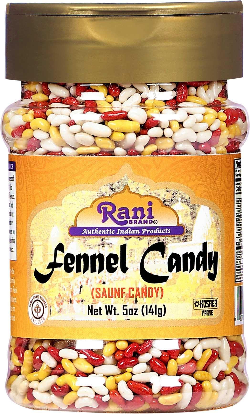 Rani Sugar Coated Fennel Candy 5oz (141g) PET Jar ~ Indian After Meal Digestive Treat | Vegan | Gluten Friendly | NON-GMO | Indian Origin