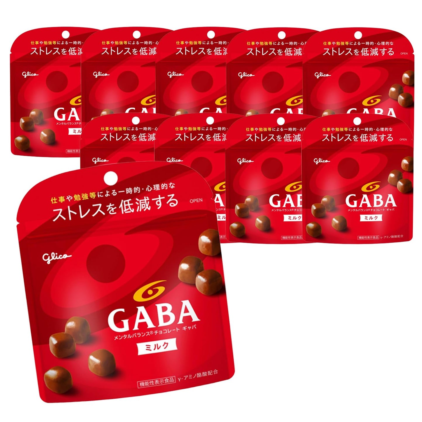 Glico mental balance chocolate GABA & lt; Milk & gt; stand pouch 51g ~ 10 bags
