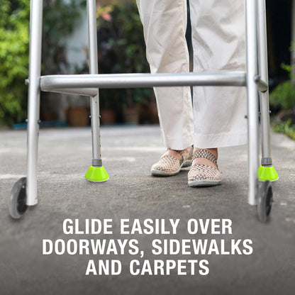 HealthSmart Walker Ski Glides, Walker Caps or Walker Pads for Rollators and Walking Aids, Universal Fit, Mobility Aid, Senior Living Accessory, Pack of 2