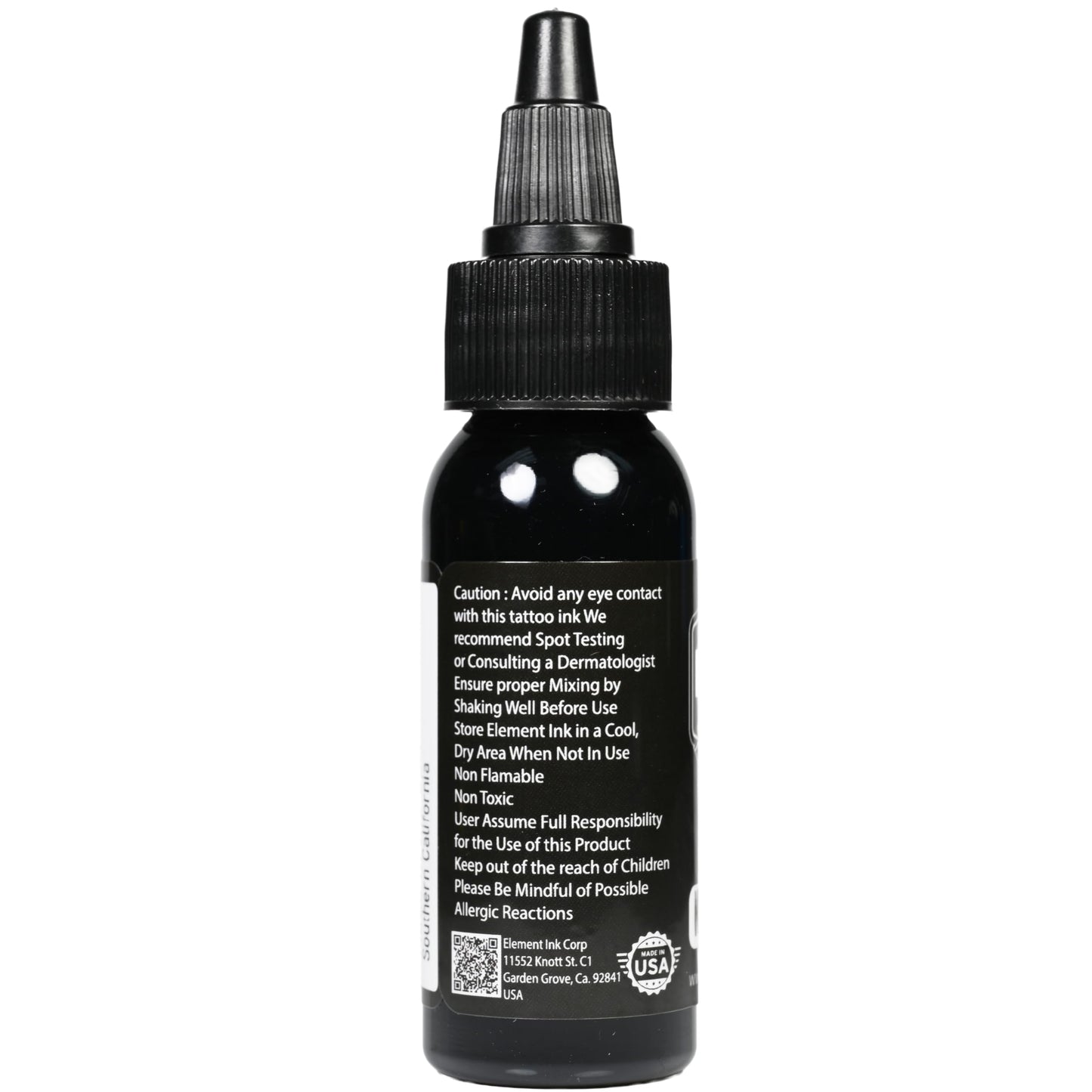 Element Tattoo Supply Nighthawk Black Tattoo Ink - Permanent Solid Black Color for Outlining, Shading & Blending, Professional Grade, Vegan, Non-Toxic & Safe for Human Skin, 1 oz Bottle