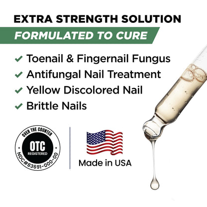 Foot Cure Toenail Fungus Treatment Extra Strength – Athletes Foot Treatment for Toenails, Restorative Nail Repair for Damaged Nails, Toenail Softener with Tea Tree Oil & Oregano Oil - Made in USA