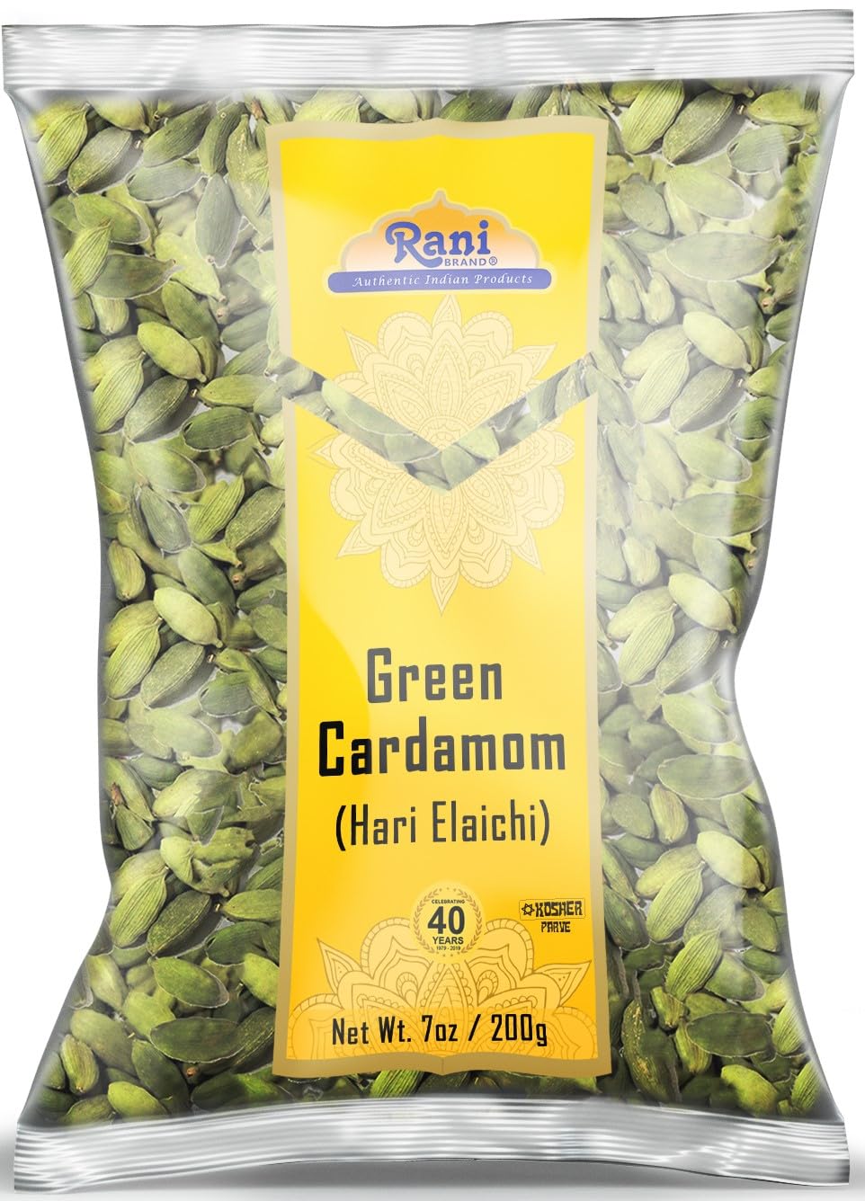Rani Green Cardamom Pods Spice (Hari Elachi) 7oz (200g) ~ All Natural | Vegan | Gluten Friendly | NON-GMO | Kosher | Product of India