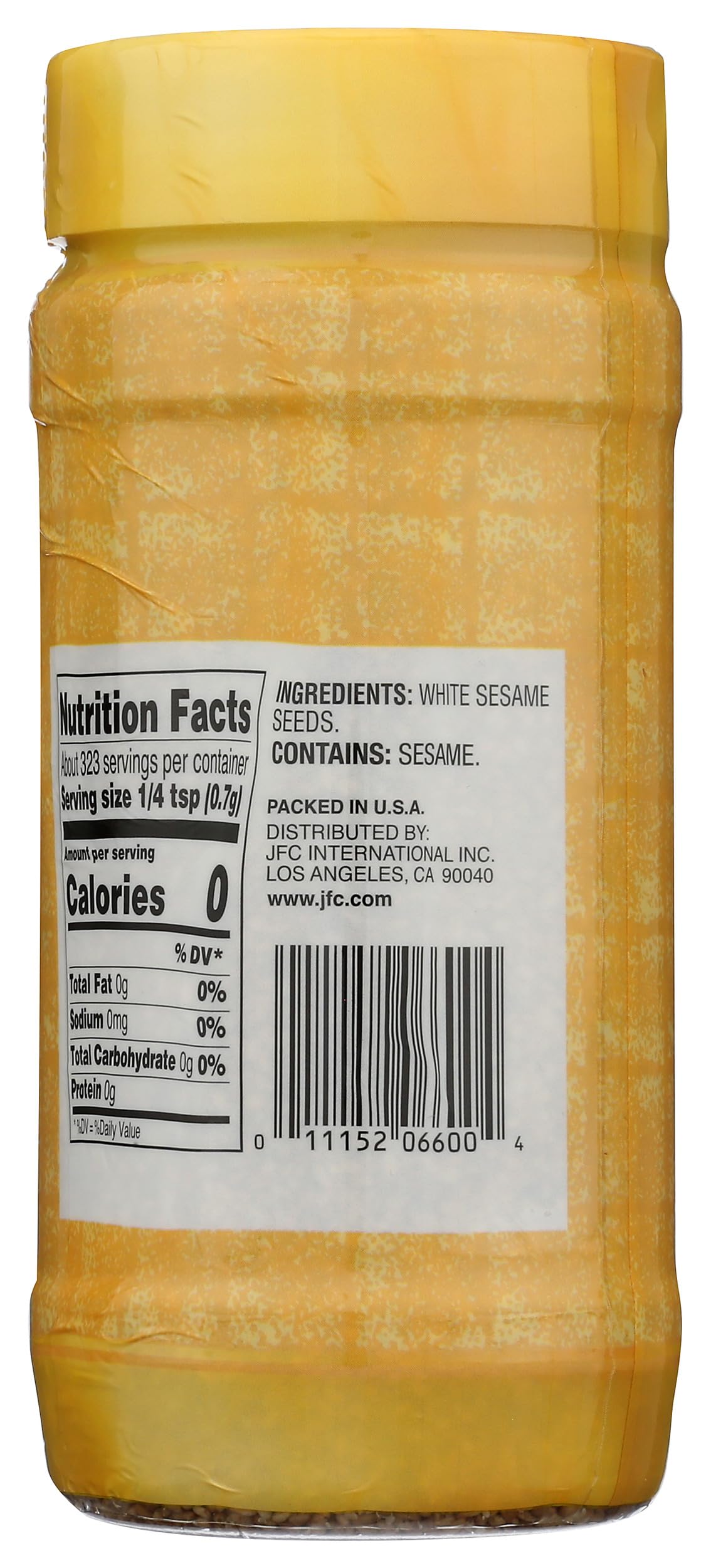 JFC, Seeds Sesame White Roasted, 8 Ounce