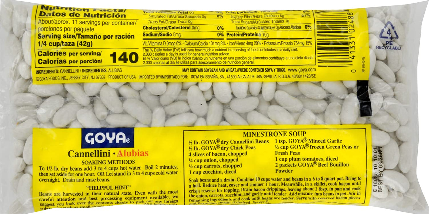 Goya Foods Dry White Kidney Beans, 16-Ounce (Pack of 24)