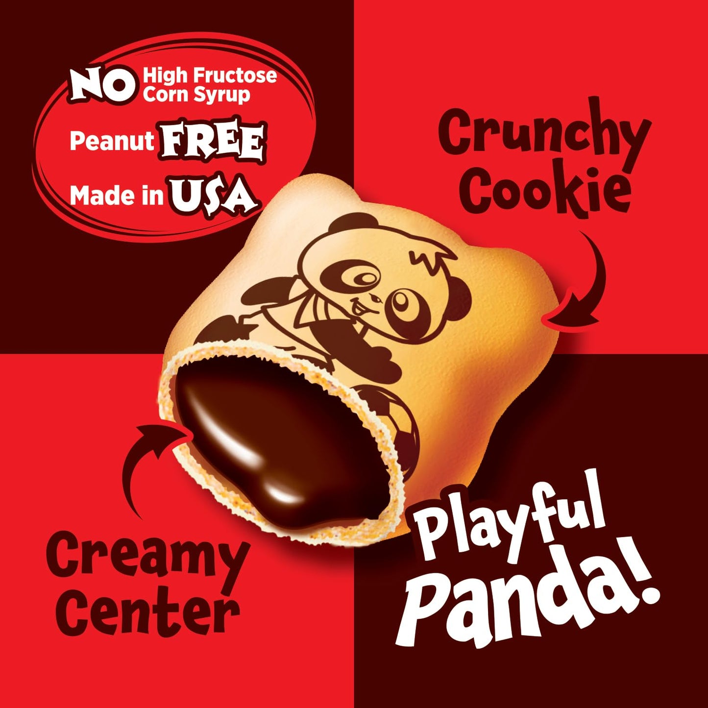 Meiji Hello Panda Cookies, Chocolate Crème Filled, Resealable Package - 7 oz, Pack of 6 - Bite Sized Cookies with Fun Panda Sports