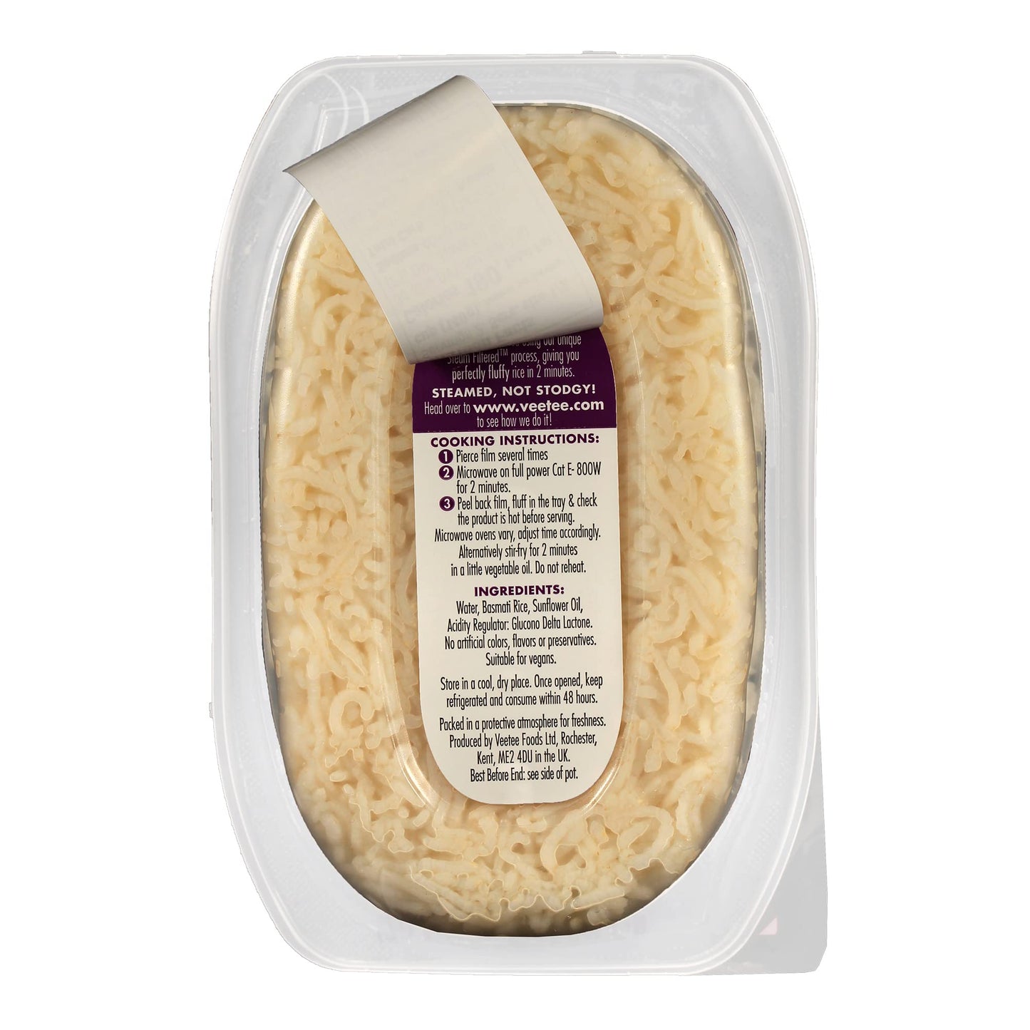 Veetee Basmati Rice - 2 Minute Rice Microwavable Meals - Instant Rice Meals Ready to Eat Gluten Free Precooked Rice - 9.9oz (Pack of 6)