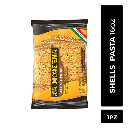 LA MODERNA, Shells, Made with Durum Wheat Semolina, Enriched with Vitamins and Iron, Traditional Mexican Pasta, 16 oz