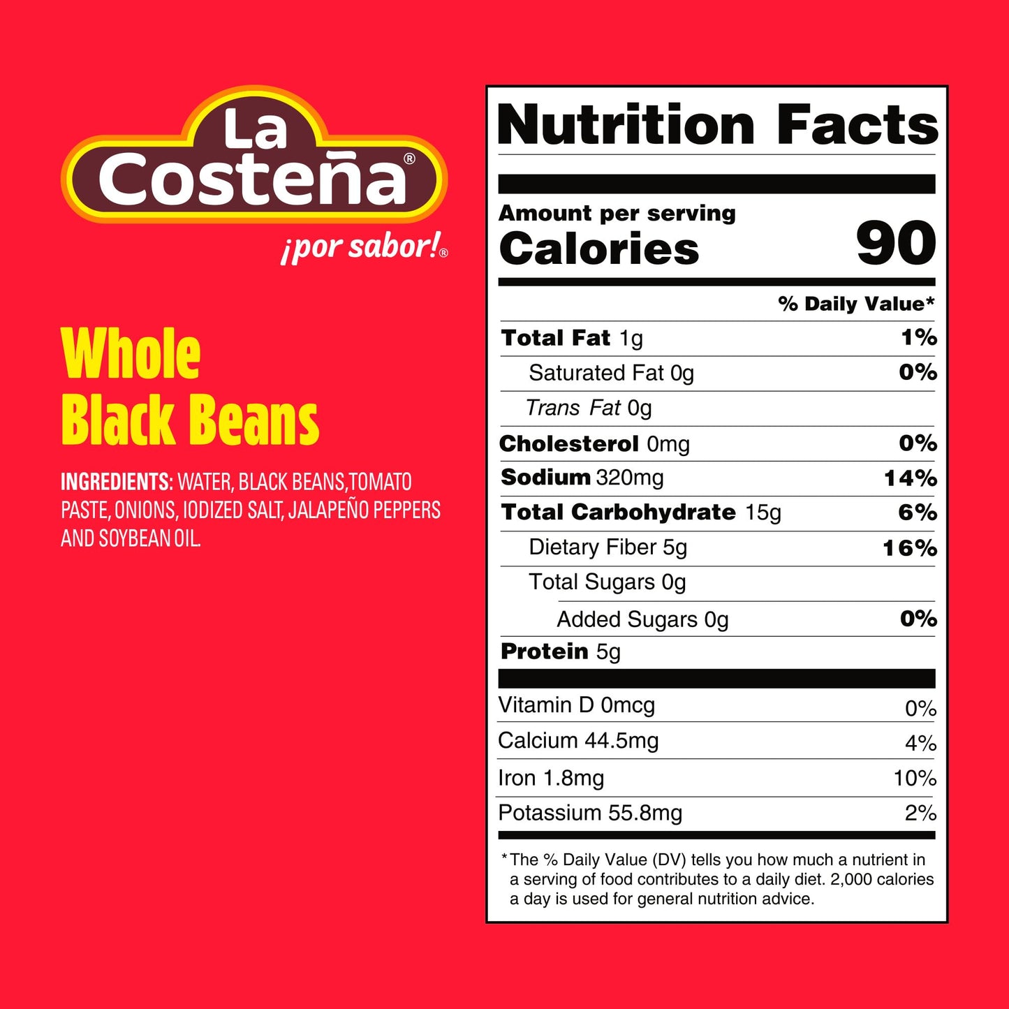 La Costeña Whole Black Beans - Ready-to-Eat Canned Black Beans for Mexican Food, Vegetarian Chili Ingredients, Frijoles Negros, Hummus, Dips, Burgers & Burritos - 14.1 oz, 12 Pack Bulk Canned Food