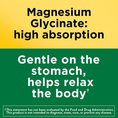 Nature Made Magnesium Glycinate 200 mg per Serving, Magnesium Supplement for Muscle, Heart, Nerve and Bone Support, 60 Magnesium Bisglycinate Capsules, 30 Day Supply