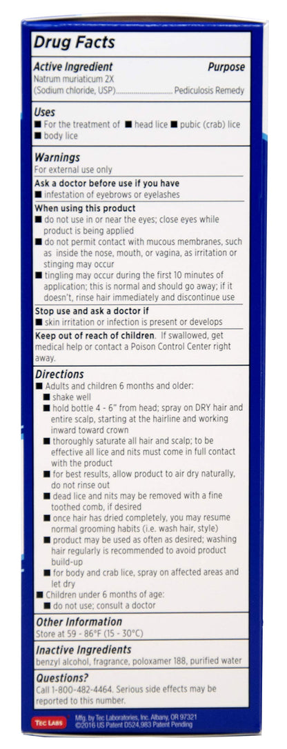 Licefreee Lice Spray for Kids Hair, Includes Professional Metal Nit & Lice Comb for Kids, Kills on Contact, 6 Fl Oz