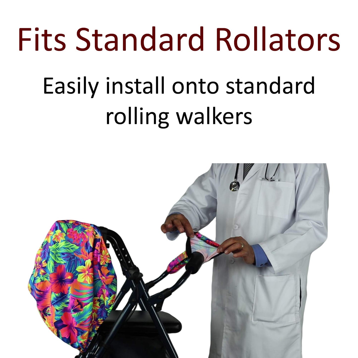 Crutcheze Rollator Seat and Backrest Cover Set – Butterfly Pattern – Decorative Walker Accessory for Elderly Women