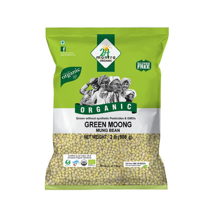 24 Mantara 24 Mantra Organic Green Moong - 2 Lb,, ()