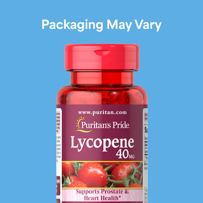 Puritan's Pride Premium Lycopene 40mg, Dietary Supplement for Prostate, Antioxidant, Heart Health, and Overall Health Support, 2 Month Supply, 60 Rapid Release Softgels