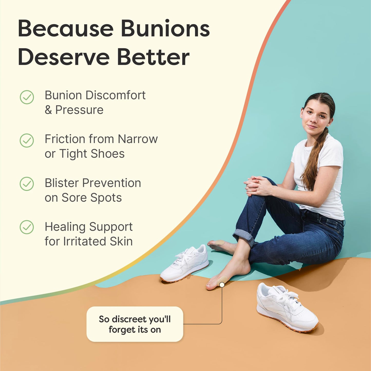 ZenToes Bunion Pads to Wear with Shoes – Waterproof Soft Bunion Cushion Protector, Breathable Adhesive Foot Pad for All Day Comfort & Support, 48 Count