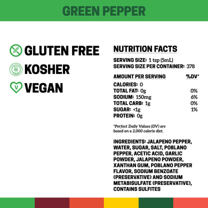 Cholula Green Pepper Hot Sauce, 64 fl oz - One 64 Fluid Ounce Bulk Container of Green Jalapeno Hot Sauce, Perfect for Eggs, Fried Chicken, Tuna and More