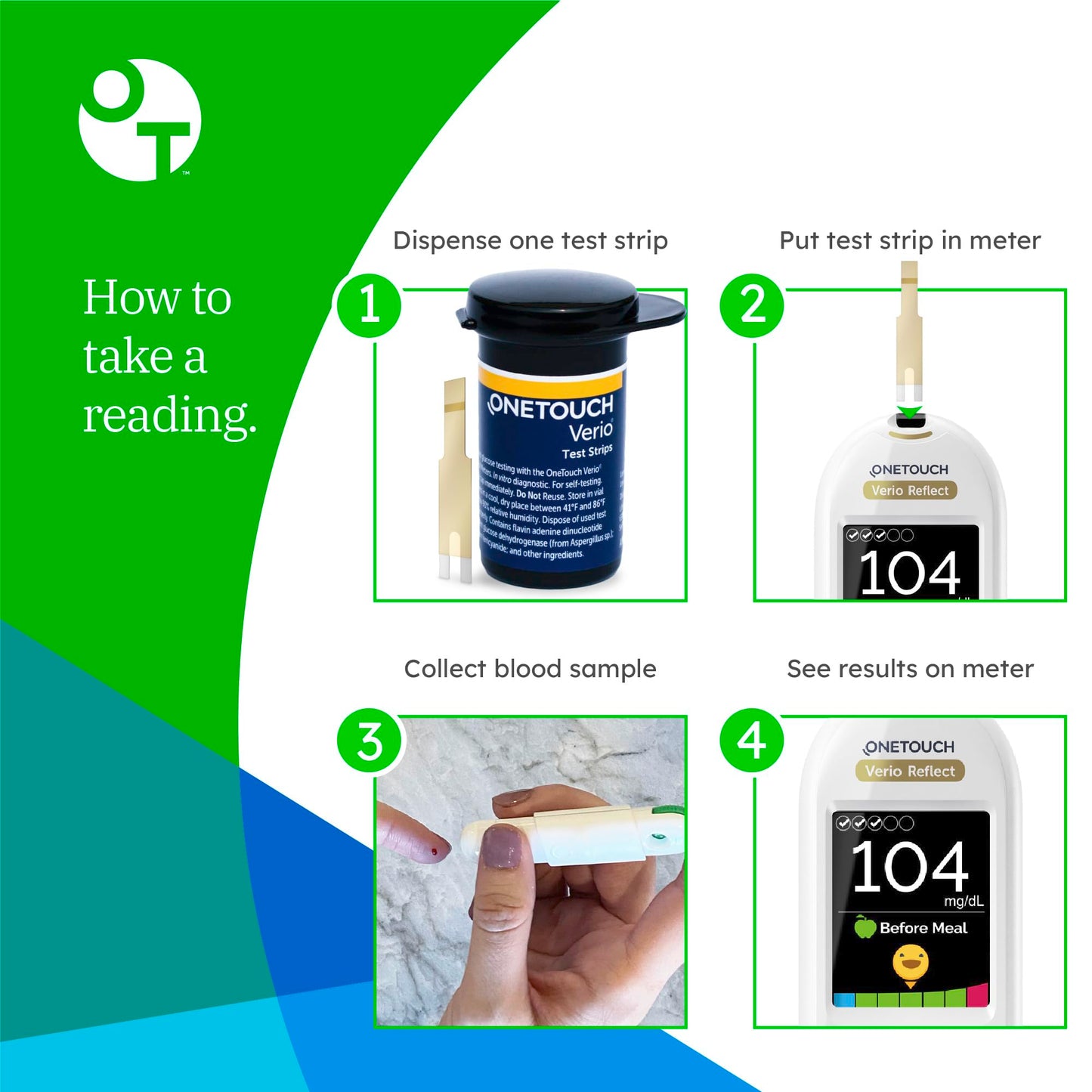 OneTouch Verio Test Strips - 90 Count - Diabetic Test Strips for Blood Glucose Meter & Daily Blood Sugar Levels - 30 Count/Pack (3 Pack)