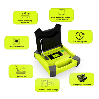 AED Trainer, XFT Professional AED Training Kit CPR Training Equipment Training Device Automatic External Defibrillator Simulator, for First Aid Trainee Beginner(XFT-120G)