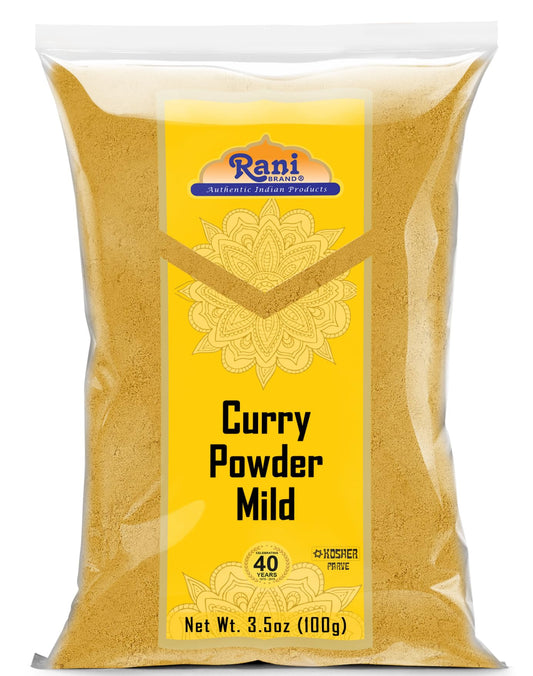 Rani Curry Powder Mild (10-Spice Authentic Indian Blend) 3.5oz (100g) ~ All Natural | Salt-Free | NO Chili or Peppers | Vegan | No Colors | Gluten Friendly | NON-GMO | Kosher | Indian Origin