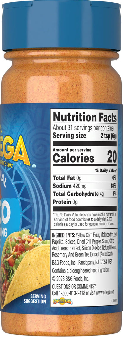 Ortega Seasoning Mix, Taco Seasoning, 6.5 Ounce