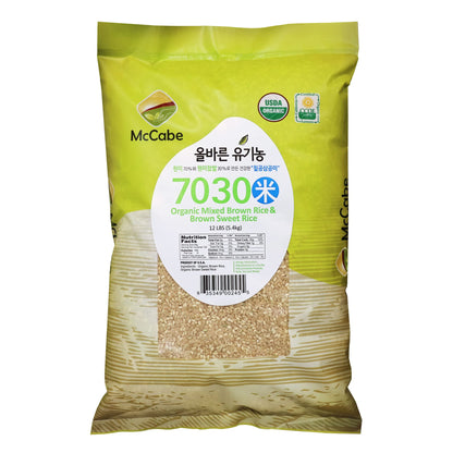 McCabe Organic 7030 (Brown Rice & Brown Sweet Rice), 12-Pound, USDA Certified, CCOF (California Certified Organic Farmers), Product of USA