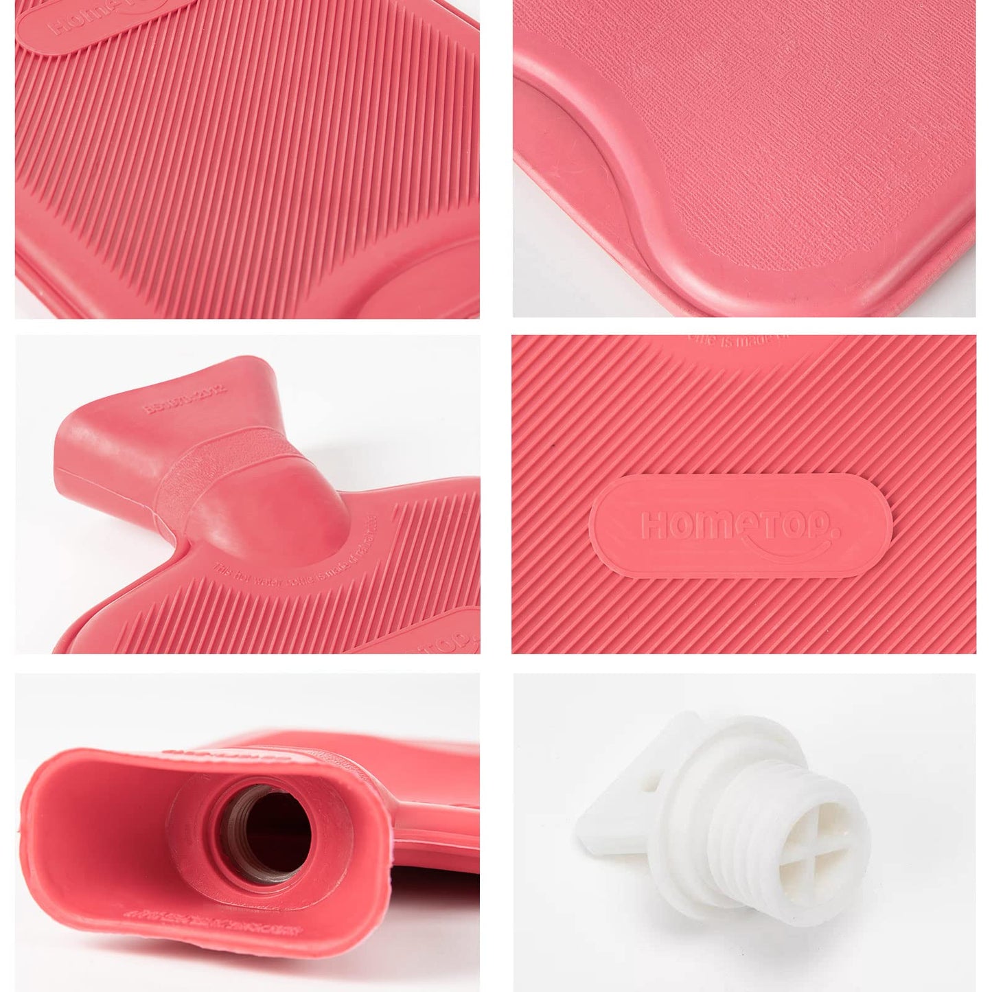 HomeTop Premium Classic Rubber Hot Water Bottle (Red)