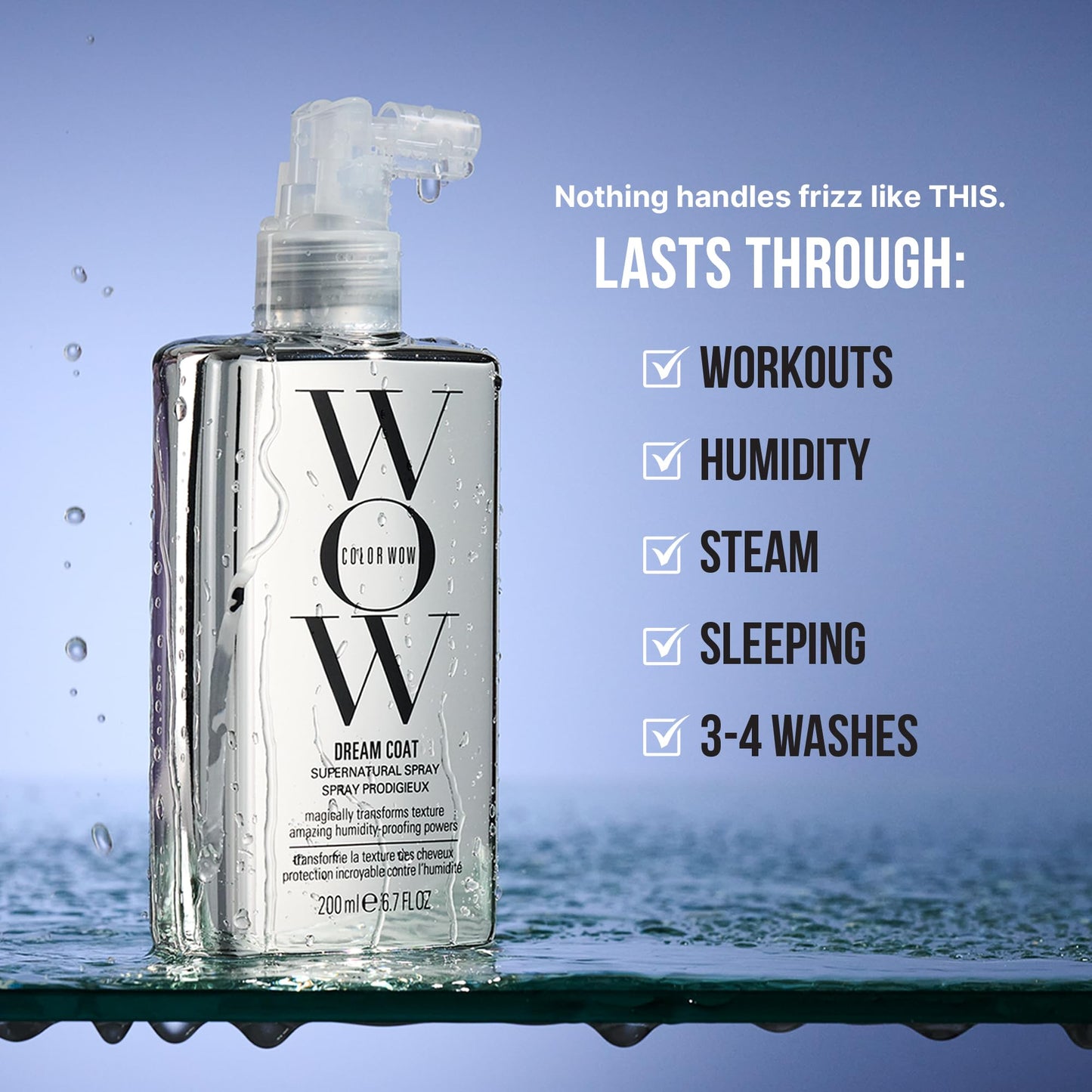 COLOR WOW Dream Coat Anti-Humidity Treatment Spray – Anti-Frizz Hair Smoothing Spray with Built-in Heat Protectant, Award-Winning Leave In Treatment for Glassy Smooth, Shiny Styles up to 3-4 Washes