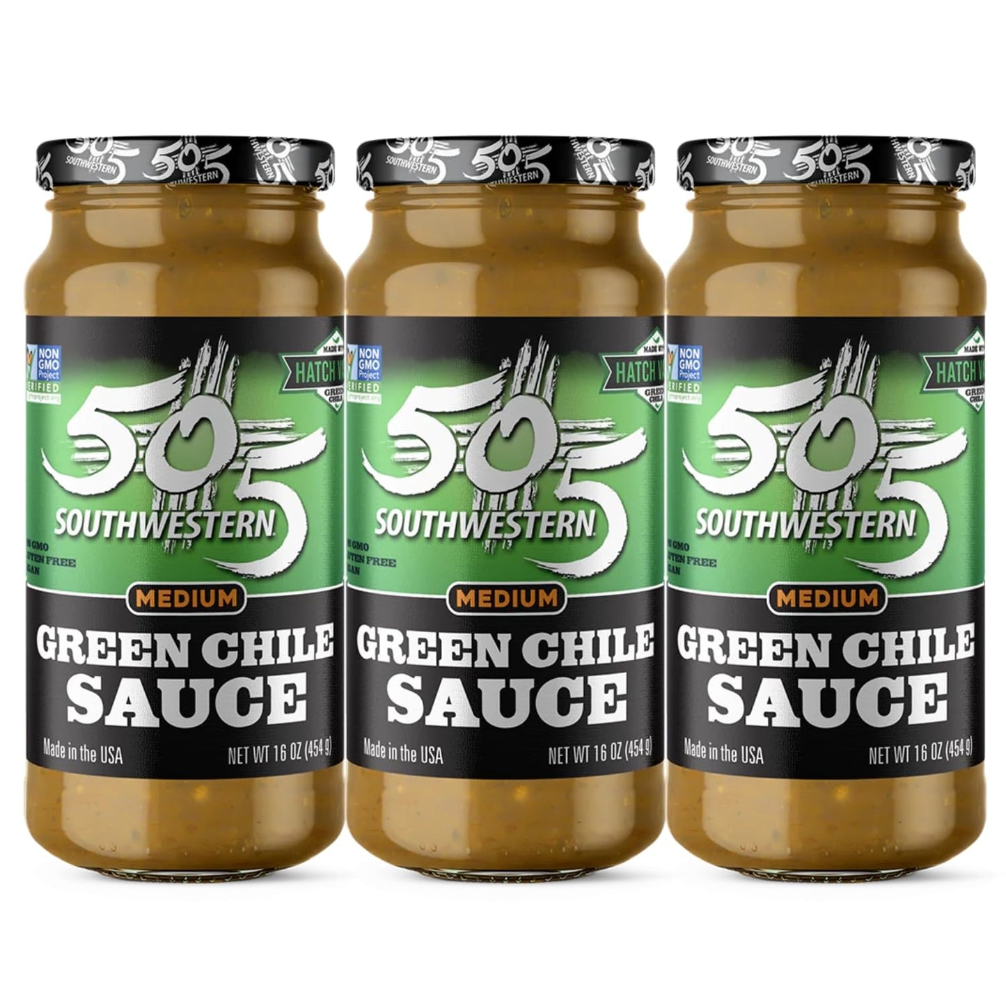 505 Southwestern 16oz Jar (Pack of 3, Select Flavor Below) (Green Chile Sauce - Medium)