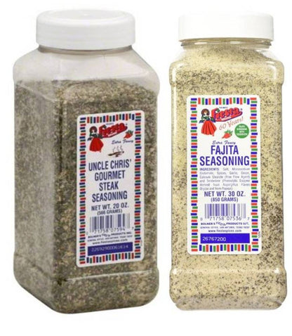 Bolner's Fiesta Uncle Chris Steak and Fajita Seasoning Bundle, 20-30 Oz. Ea.