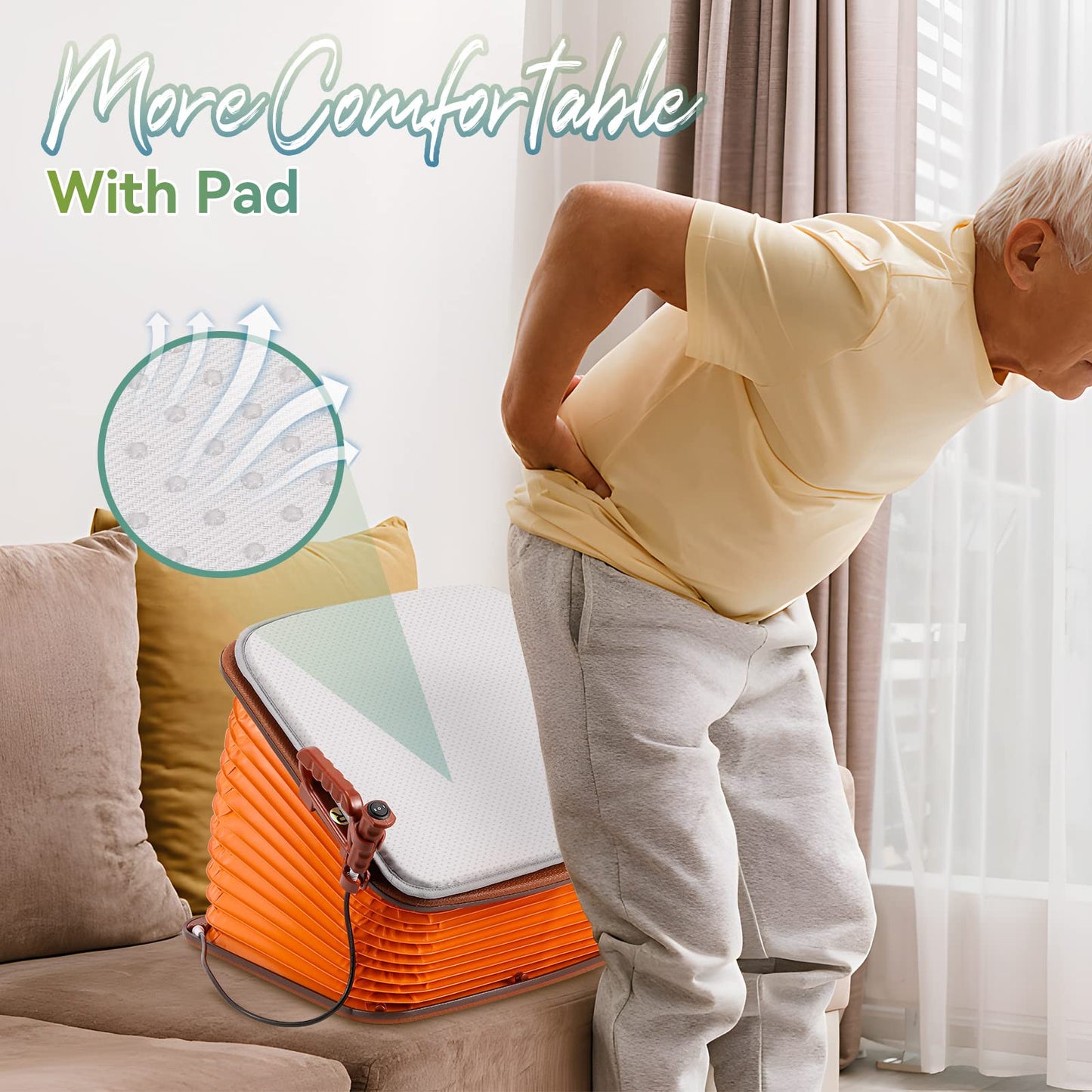 Seat Assist Lifting Cushion for Elderly with Pad, Chair Lift Assist Devices for Seniors Adults with 220lb Weight Capacity Lifting Angle Up to 35°, Portable seat Lift with Button Control