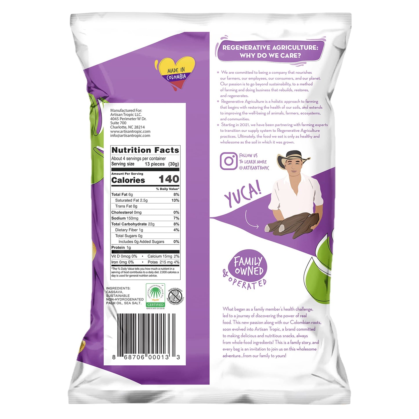 Artisan Tropic Your Tasty & Healthy Snack Strips, Plantain, 4.5 Ounce (Pack of 2)