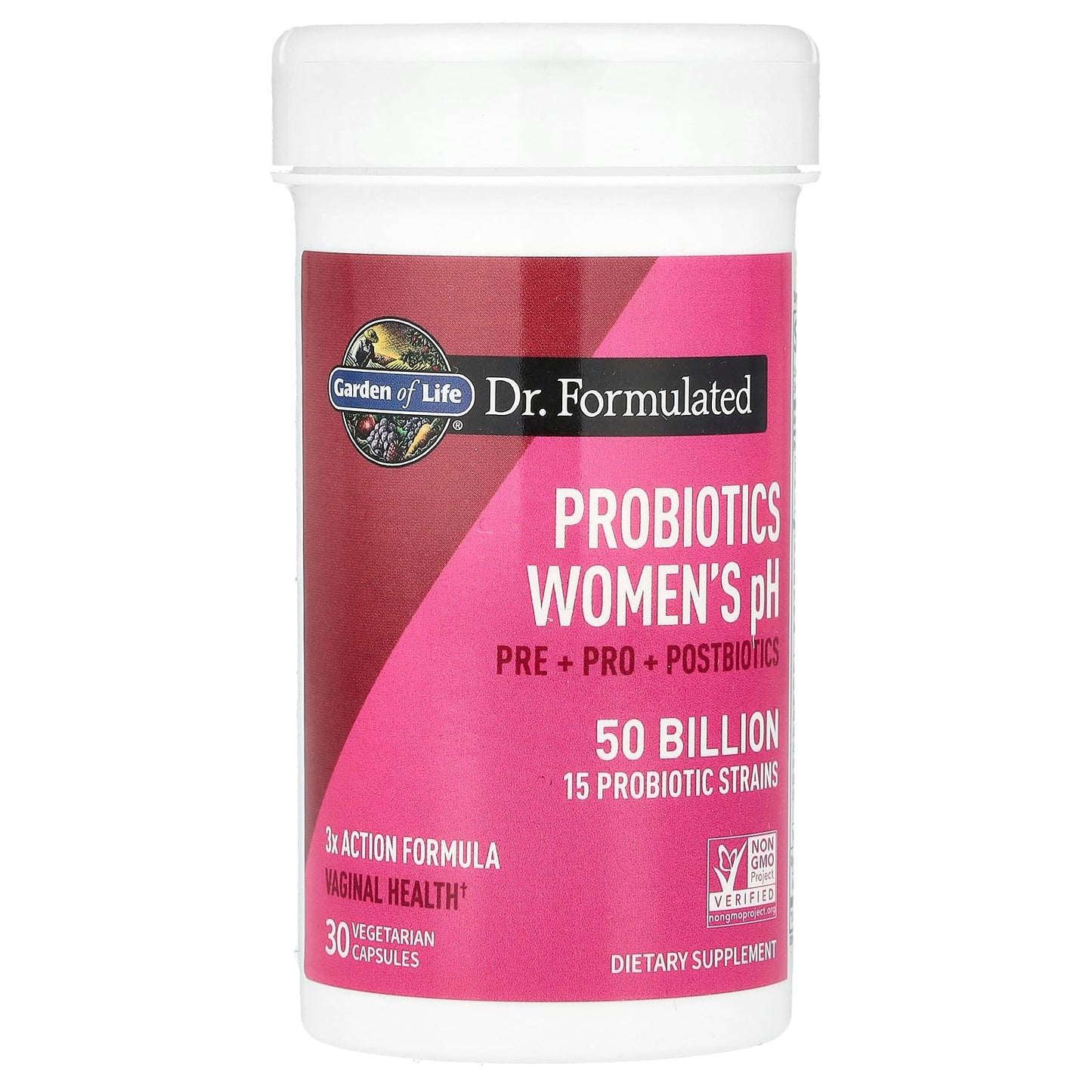 Garden of Life Dr Formulated Once Daily 3-in-1 Complete Prebiotics, Postbiotics & Probiotics for Women, PRE + PRO + POSTBIOTIC Supplement for Women’s Digestive, Immune & Vaginal Health, 30 Day Supply