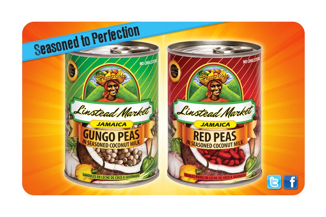 Linstead Market Jamaica Red Peas (Kidney Beans) in SEASONED Coconut Milk, 13oz