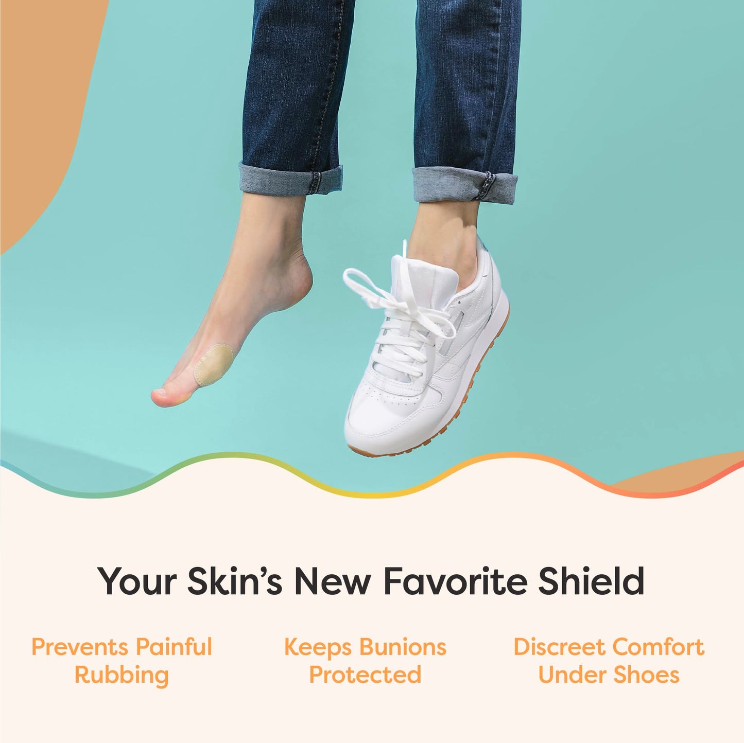 ZenToes Bunion Pads to Wear with Shoes – Waterproof Soft Bunion Cushion Protector, Breathable Adhesive Foot Pad for All Day Comfort & Support, 48 Count