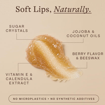 USDA Organic Lip Scrub Berry - USA Made with Natural Ingredients, Valentines Day Gifts, Moisturizing Scrub Exfoliator for Dry Lips, Lip Sugar Scrubber Exfoliator for Smooth Lips, Small Beauty Gifts