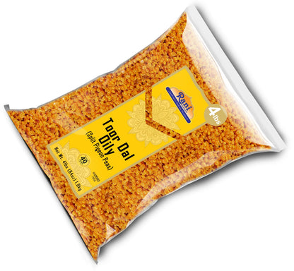 Rani Toor Dal (Split Pigeon Peas) Oily, 64oz (4lbs) 1.81kg Bulk ~ All Natural | Gluten Friendly | NON-GMO | Vegan | Indian Origin