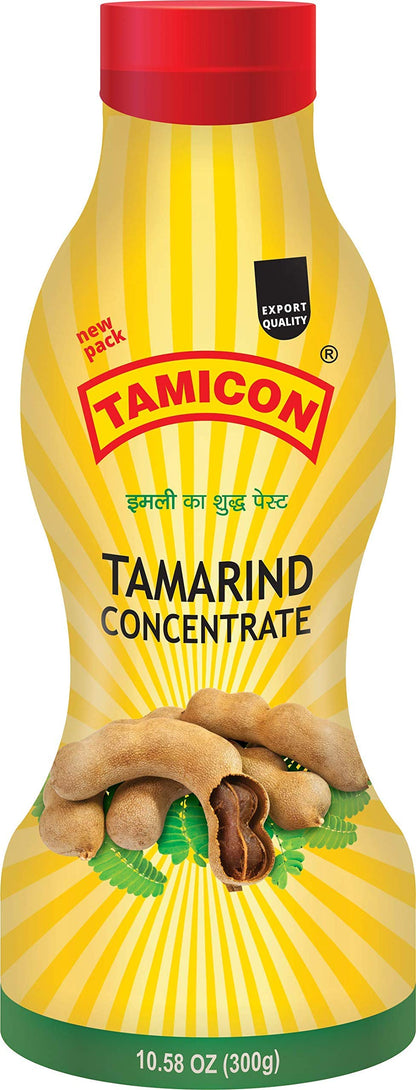 Tamicon Tamarind Concentrate | Sweet & Sour Tamarind Paste | Authentic South Indian Style Flavor | Perfect for Curries, Sauces, Dips & Soups | Squeezy Pack | 10.58 Oz (300gm)