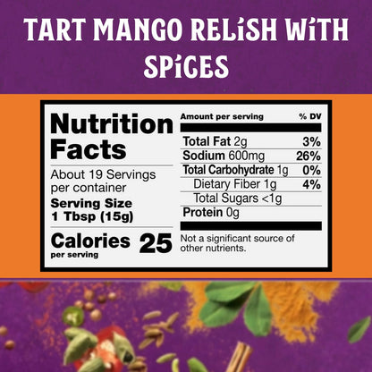 Patak’s Medium Mango Pickle - Authentic Indian Relish with Mango Chunks & Aromatic Spices - Perfect with Naan, Pappadum, Sandwiches & Salads - Vegan Spicy Pickle - 10oz Jar (Pack of 1)