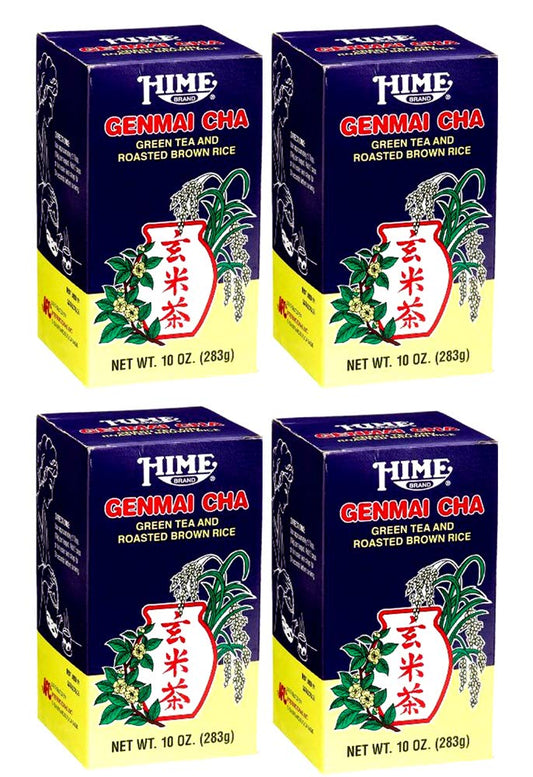 J-BASKET Genmai Cha Green Tea and Roasted Brown Rice, 10-Ounce Boxes (Pack of 4)