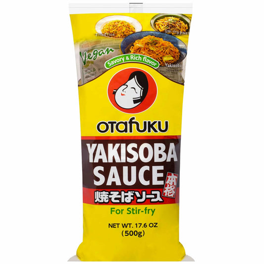 Otafuku Yakisoba Sauce for Japanese Stir Fry Noodles, Vegan Yakisoba Sauce Authentic Umami Flavor - No Artificial Flavors, Colors or Preservatives (17.6 Oz)