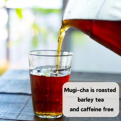 MAEDA-EN Mugi-cha Barley Tea 32 Tea Bags Caffeine Free Japanese Origin Individually Wrapped Teabag 17616 1pk