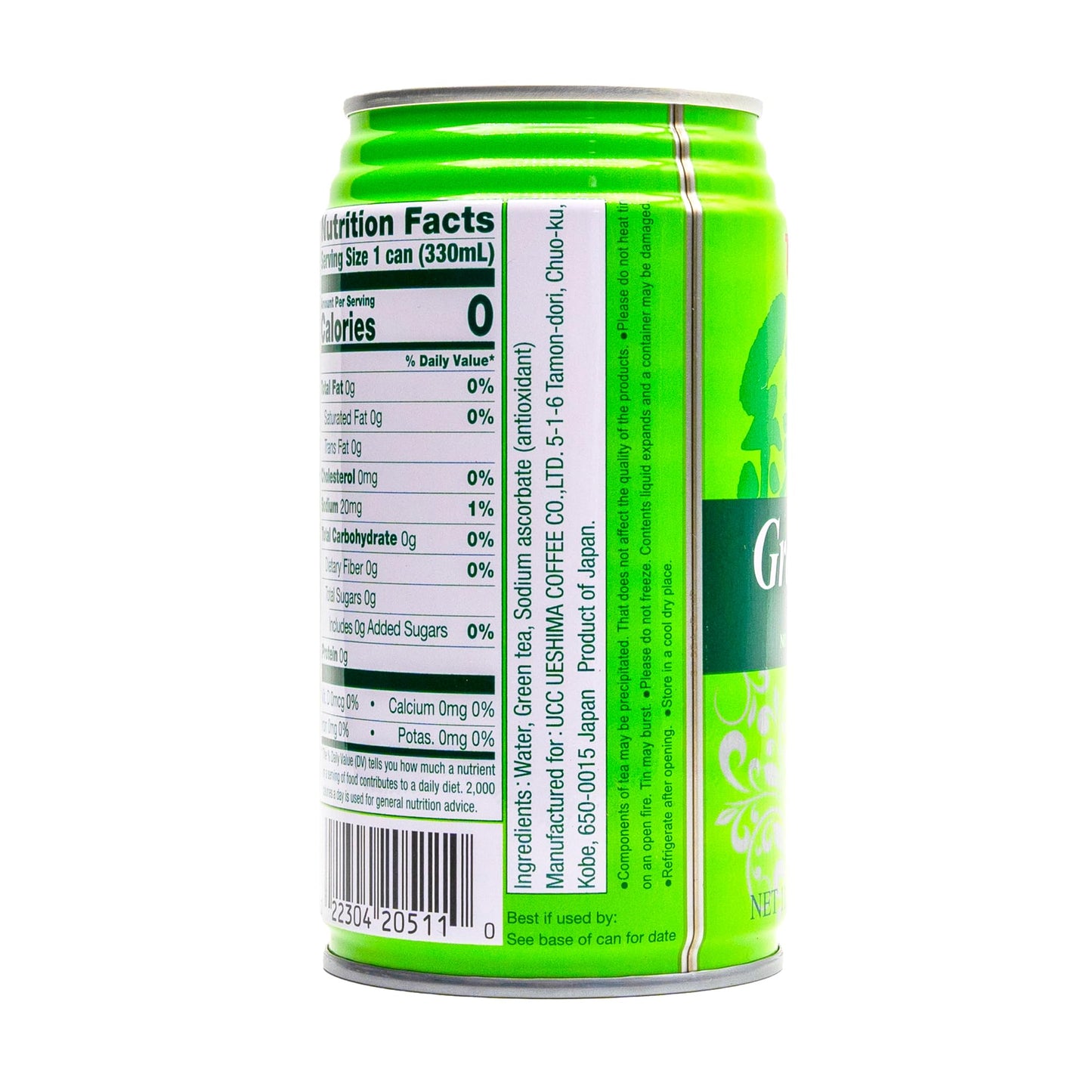 UCC Japanese Green Tea Drink, 11.1-Ounce Cans, Pack of 24, No Sugar, No Artificial Flavors or Coloring, Refreshing Canned Beverage, Authentic Taste, Perfect Healthy Drink