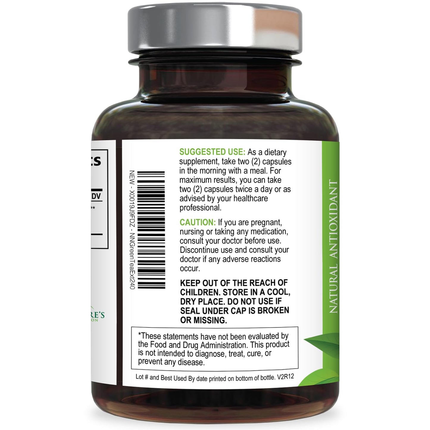 Green Tea Extract Capsules 1000 mg Per Serving - 3X Strength Green Tea Pills with 45% EGCG & 98% Polyphenols for Natural Energy - Vegan Antioxidant Herbal Supplement for Heart Support - 240 Capsules