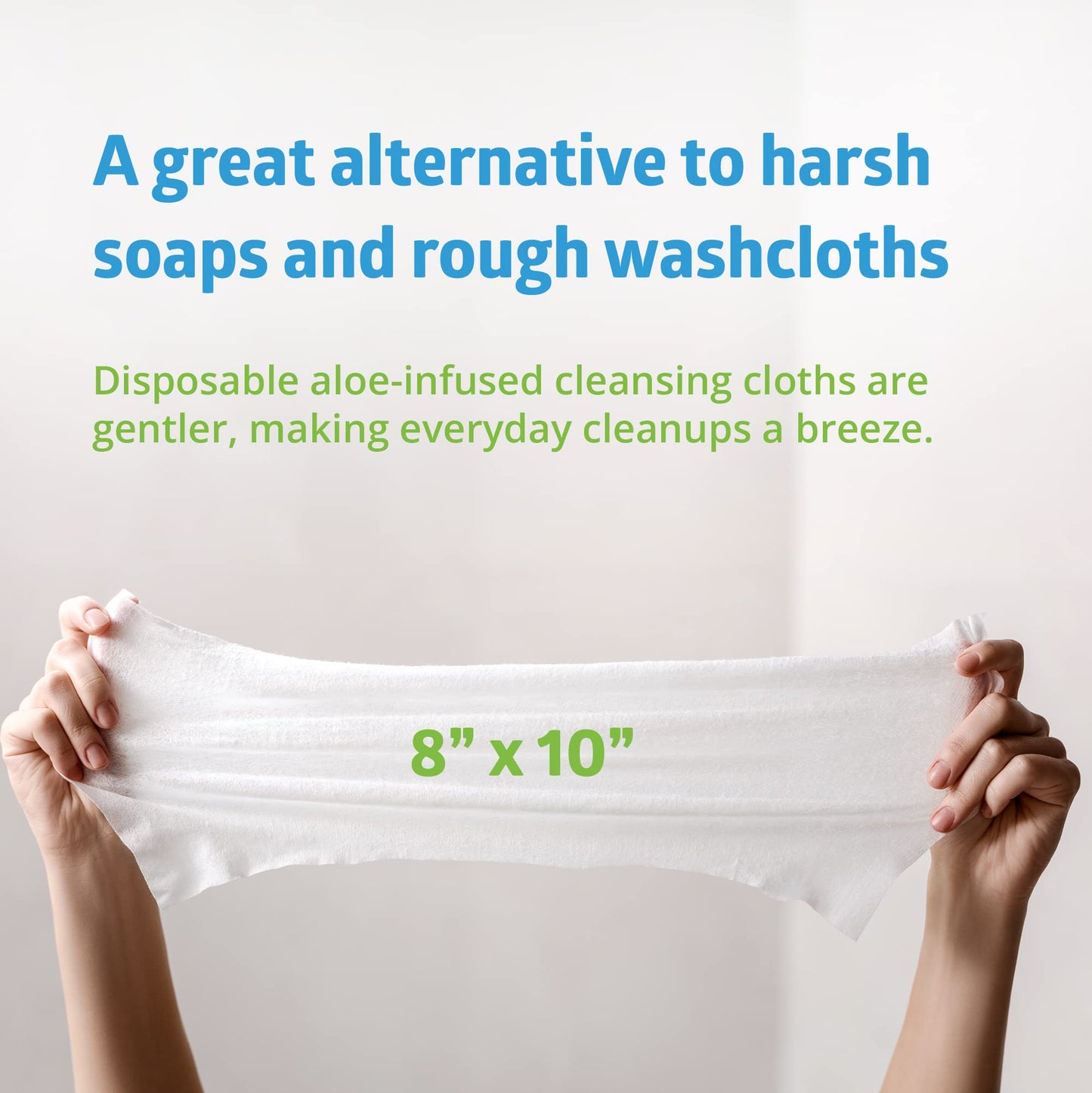 FitRight Personal Cleansing Wipes with Aloe (8x10 inch) | 600 Pieces Moisturizing Body Wipes for Adults Bathing and Incontinence Cleaning | Unscented Cloth Adult Wipes for Elderly Care