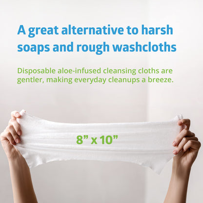FitRight Personal Cleansing Wipes with Aloe (8x10 inch) | 600 Pieces Moisturizing Body Wipes for Adults Bathing and Incontinence Cleaning | Unscented Cloth Adult Wipes for Elderly Care
