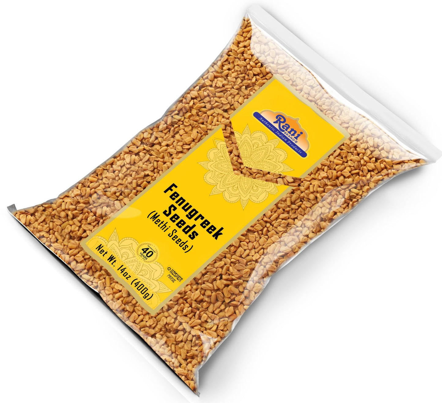 Rani Fenugreek (Methi) Seeds Whole 14oz (400g) Trigonella foenum graecum ~ All Natural | Vegan | Gluten Friendly | Non-GMO | Kosher | Indian Origin, used in cooking & Ayurvedic spice
