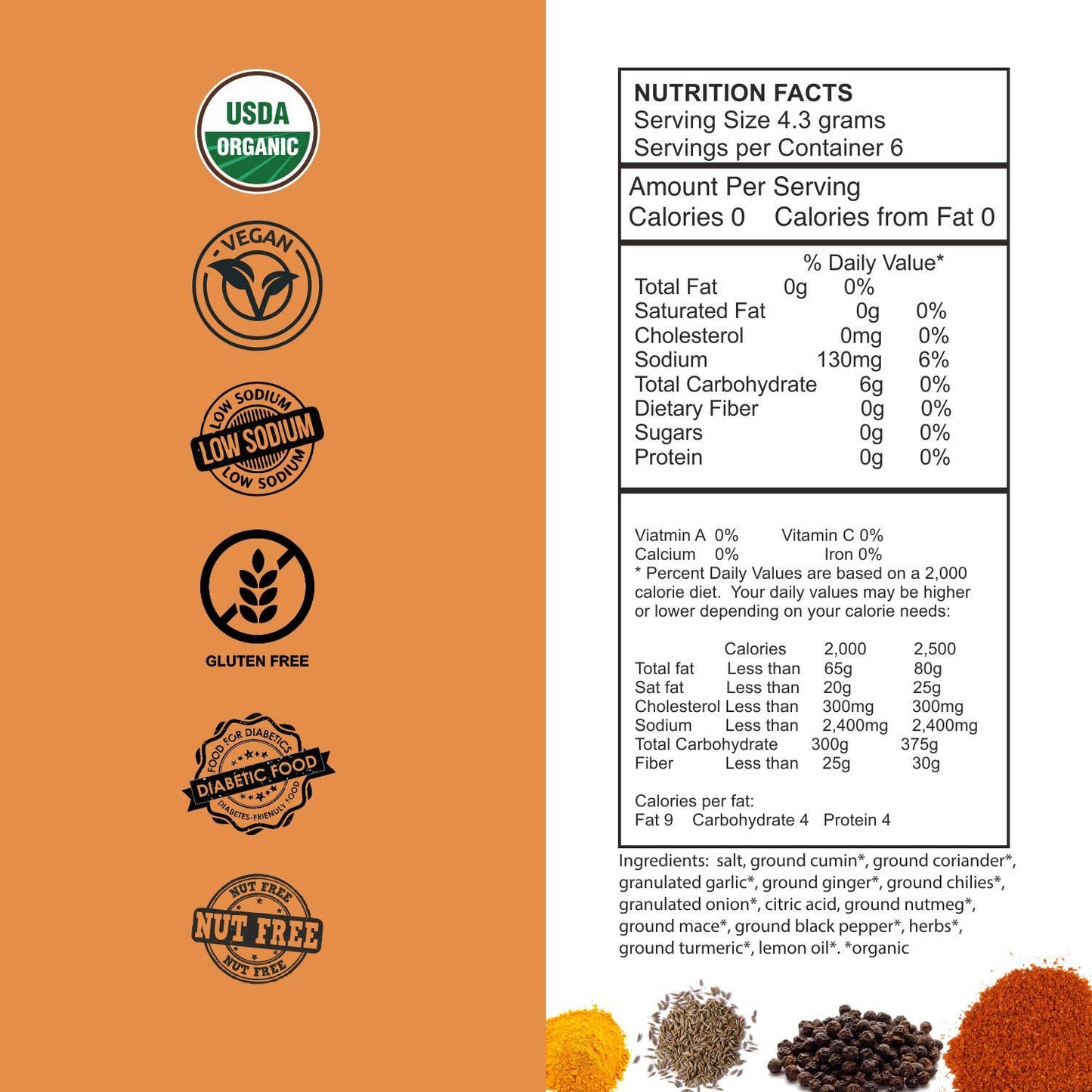 Vegan Organic Tandoori Chicken Indian Spice Blend - Arora Creations 0.9oz (6-Pack) | Gluten Free, Non-GMO, Low Sodium | Easy to Cook Indian At Home!