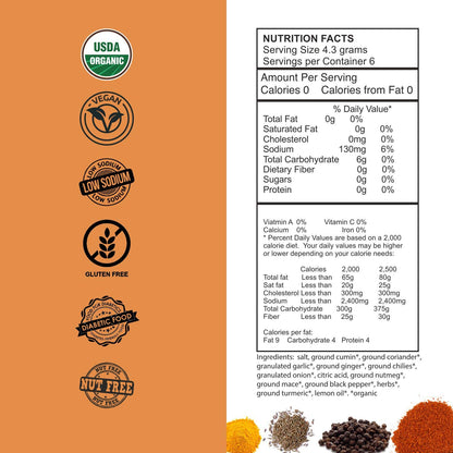 Vegan Organic Tandoori Chicken Indian Spice Blend - Arora Creations 0.9oz (6-Pack) | Gluten Free, Non-GMO, Low Sodium | Easy to Cook Indian At Home!