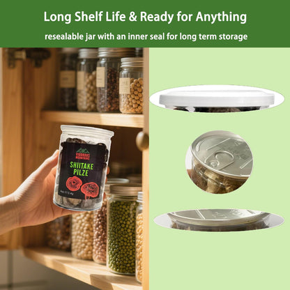 VIGOROUS MOUNTAINS Dried Shiitake Mushrooms for Cooking, 2-3CM Dehydrated Mushrooms, Dry Fresh Vegan No Fumigation Sulfur (4Oz)